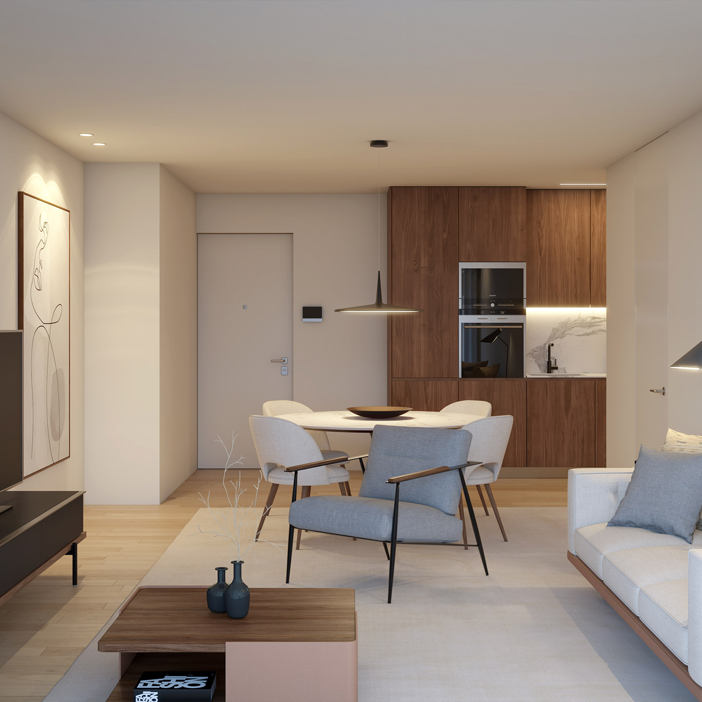 Interior de apartamento no empreendimento Prestige Living, no Porto