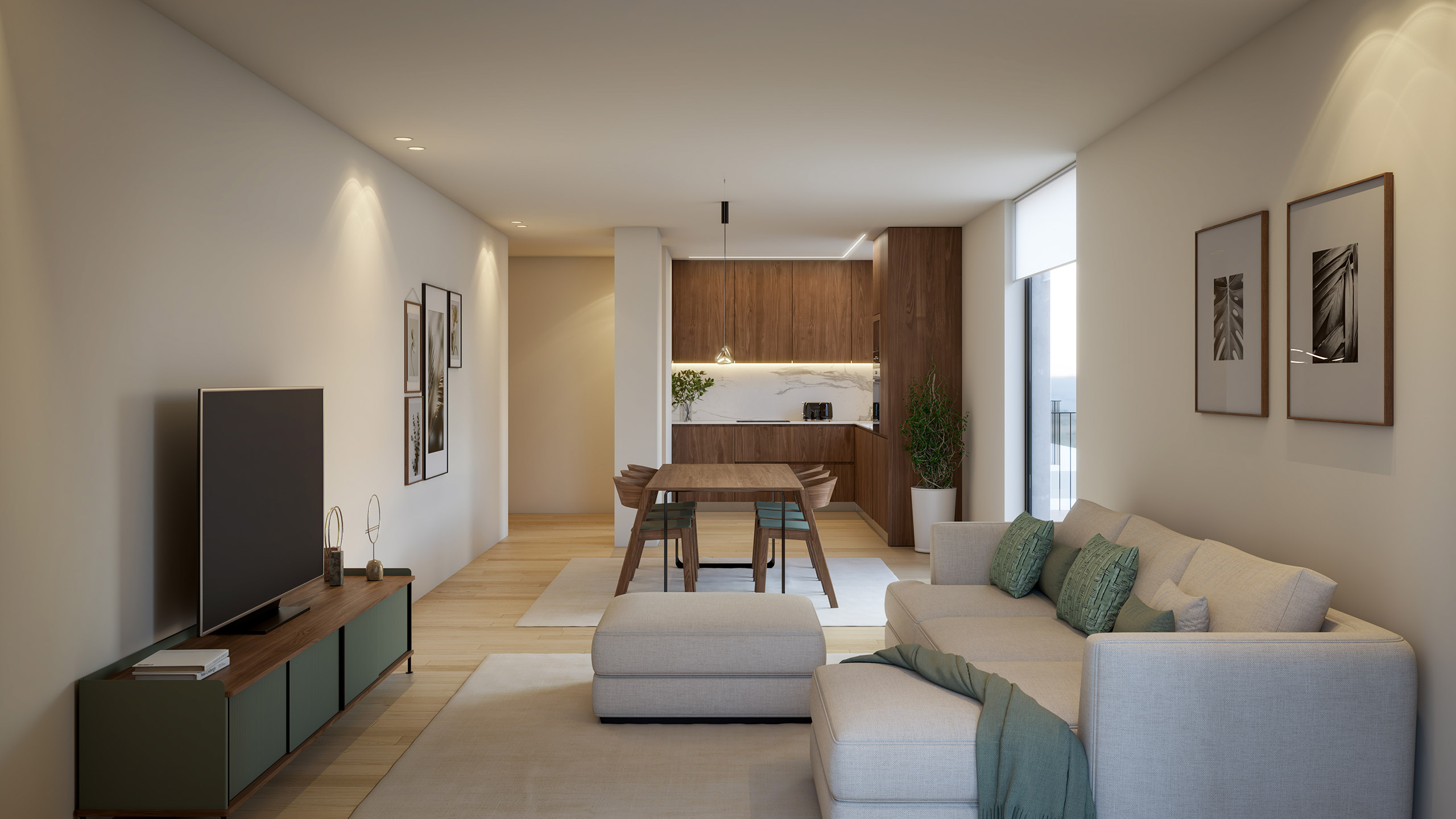 Interior de apartamento no empreendimento Prestige Living, no Porto