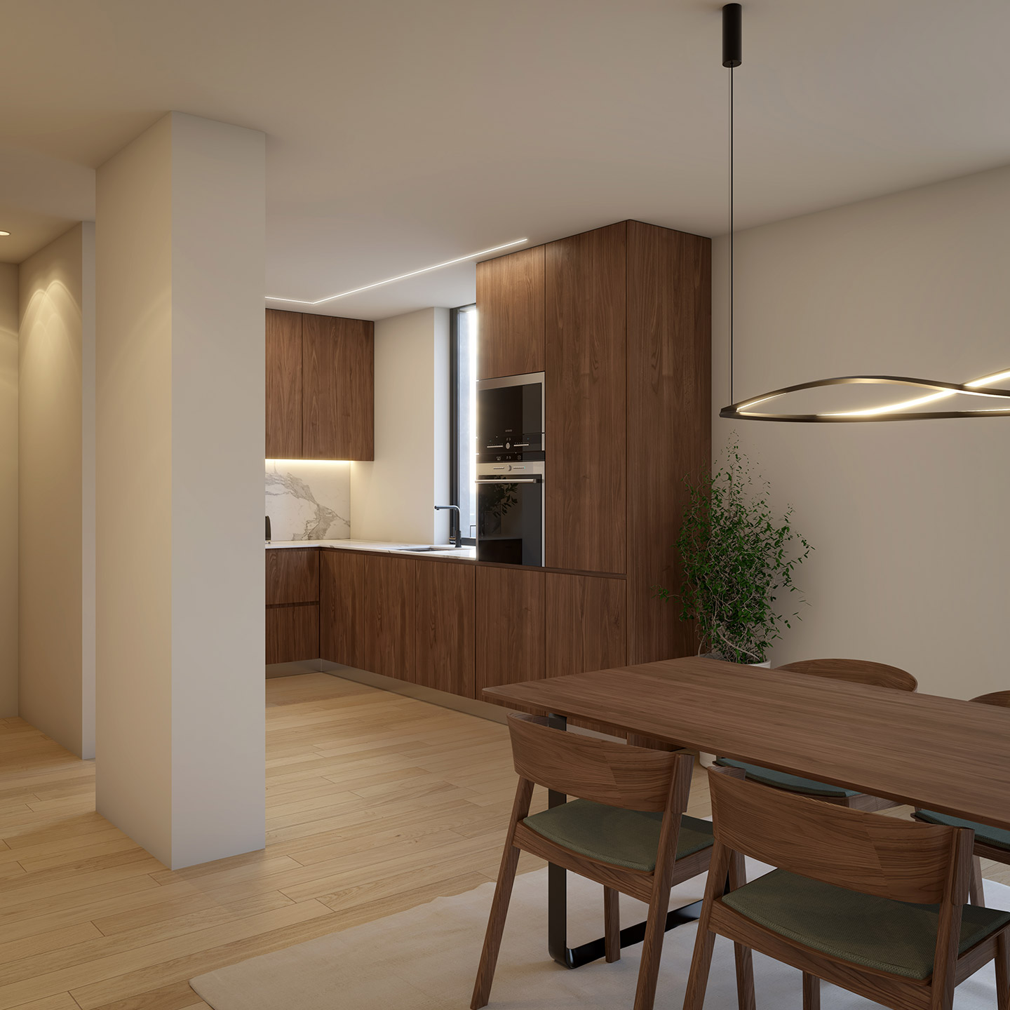 Interior de apartamento no empreendimento Prestige Living, no Porto
