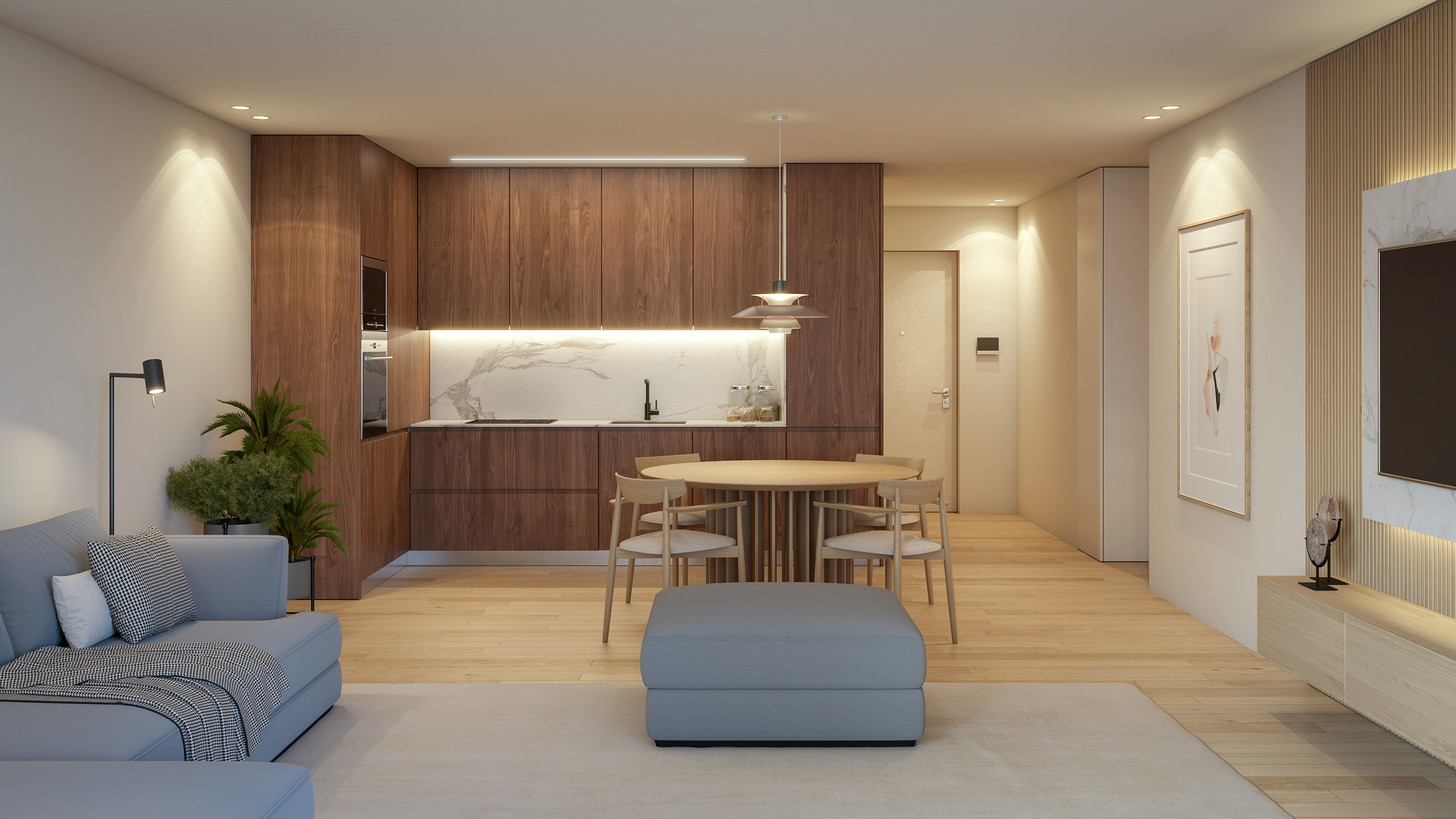 Interior de apartamento no empreendimento Prestige Living, no Porto