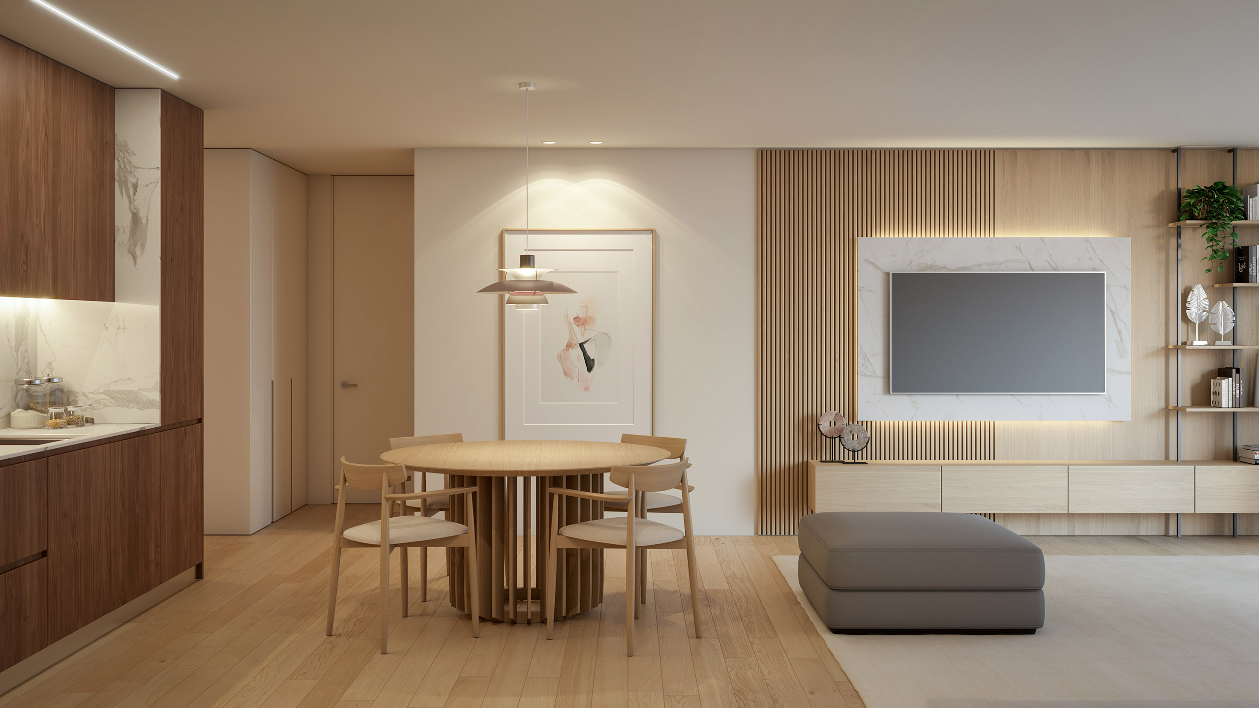Interior de apartamento no empreendimento Prestige Living, no Porto